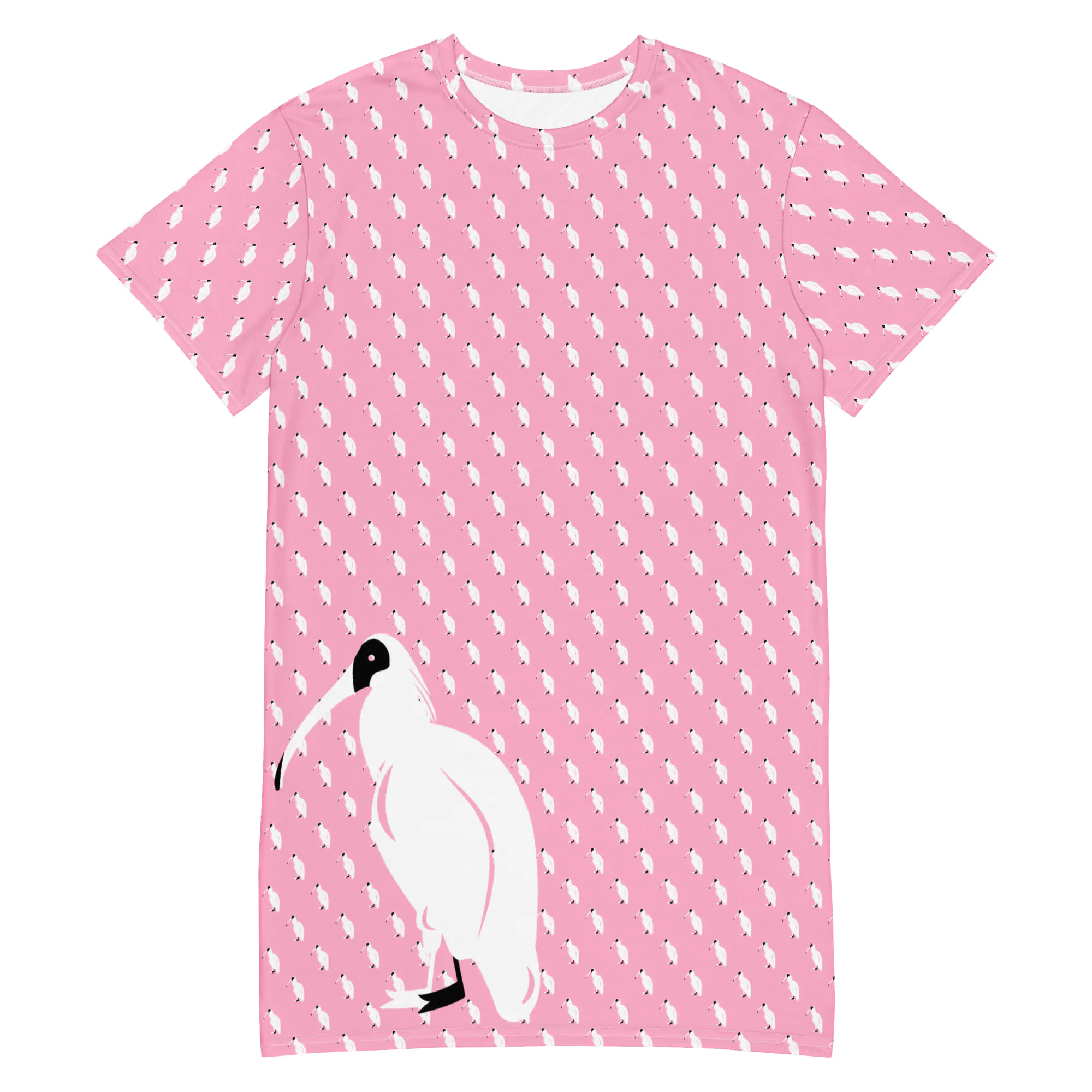 One Wear Ibis Solo – Women’s T-shirt Dress – Light Pink, White & Black Ibis - Image 2