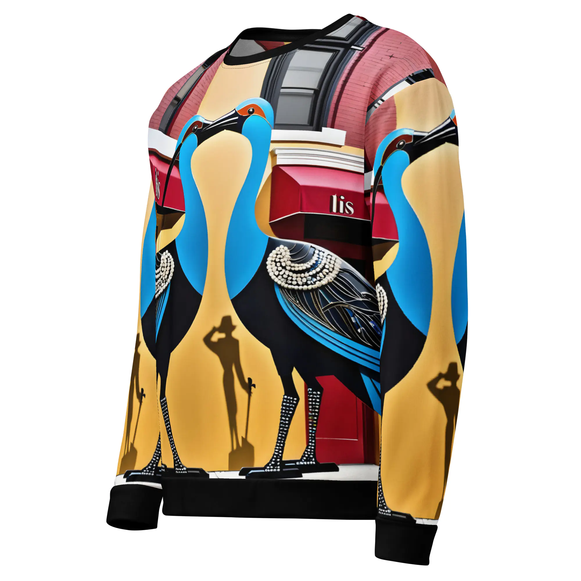 Harlem Renaissance Ibis: Design 01 - Unisex Sweatshirt - Image 3