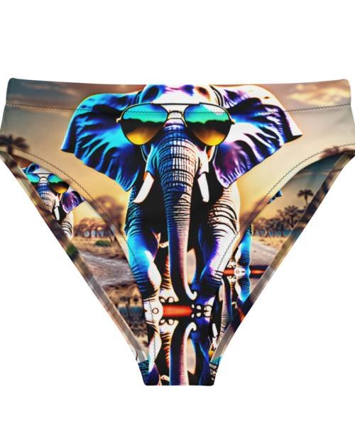 Recycled high-waisted bikini bottom