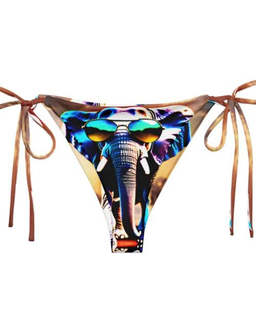 All-over print recycled string bikini bottom
