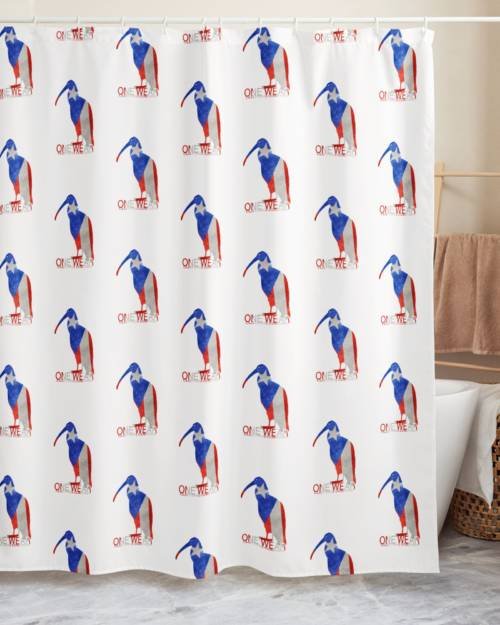 One Wear Ibis, Standing 1, Puerto Rico Flag – Shower curtain