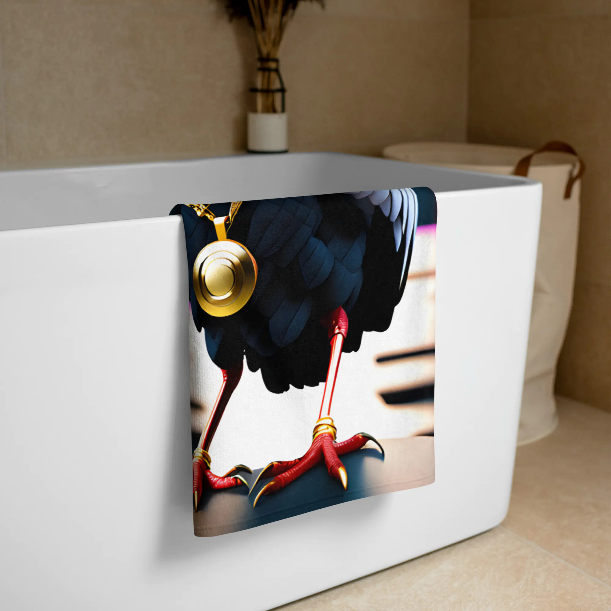 Ibis Rapper with Gold Chains: Design 02 – Towel - Image 3