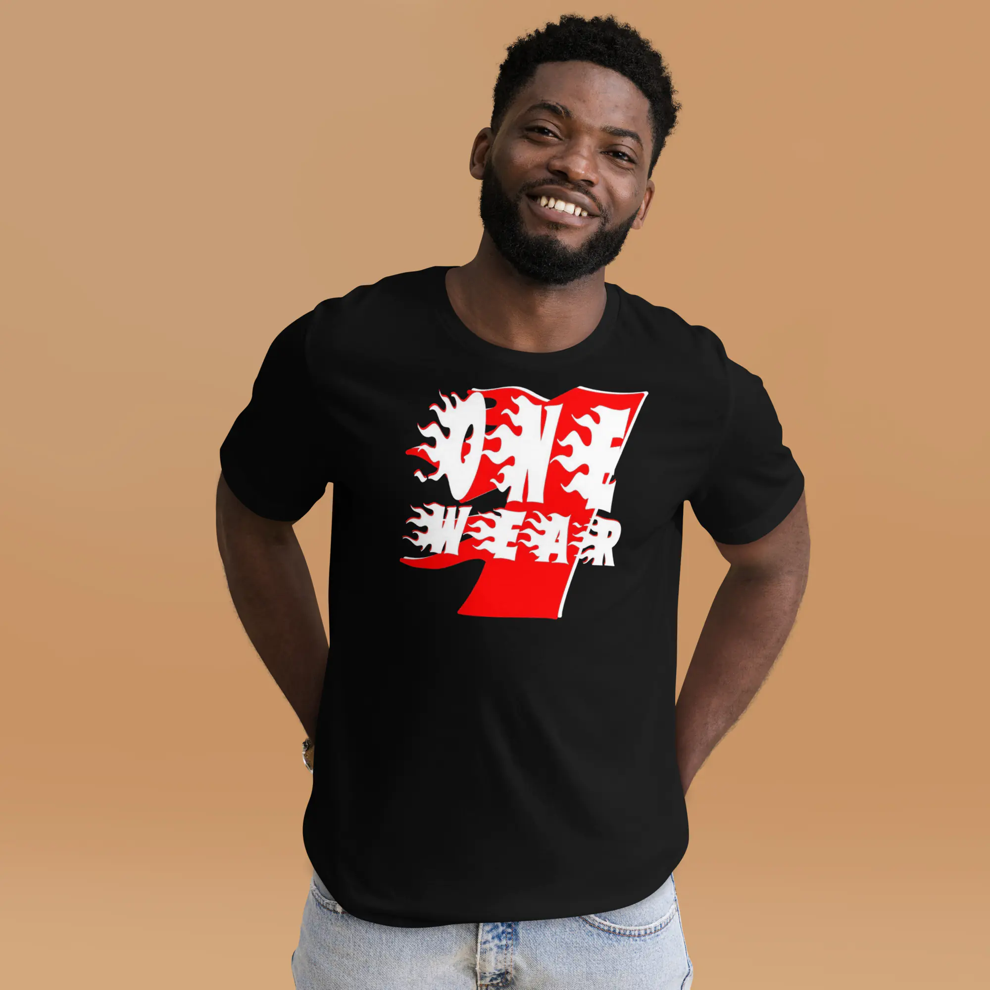 One Wear Graphic Series 97 – Men’s T-shirt – White & Red - Image 3