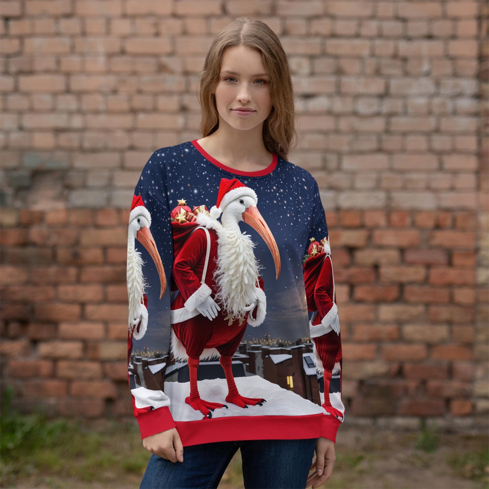 One Wear Santa Ibis: Design 01 – Unisex Sweatshirt - Image 3