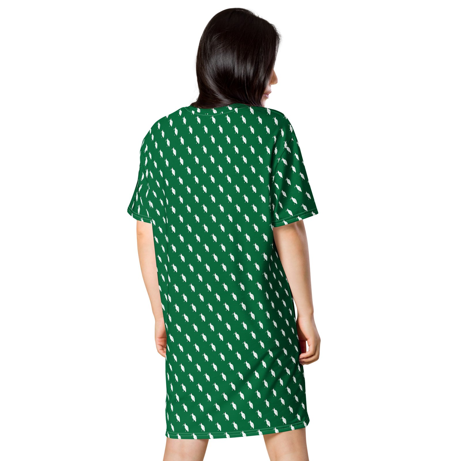 One Wear Ibis Solo – Women’s T-shirt Dress – Green, White & Black - Image 4