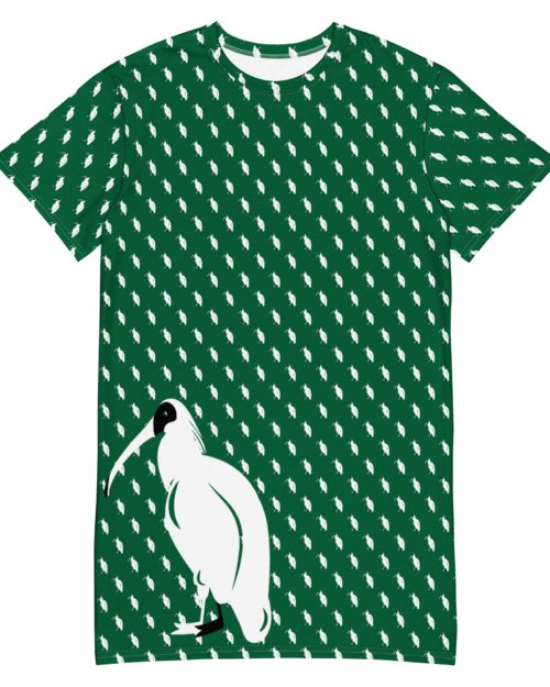 One Wear Ibis Solo – Women’s T-shirt Dress – Green, White & Black