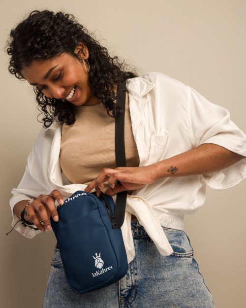 DaKahree Apparel – Utility crossbody bag – Navy & White