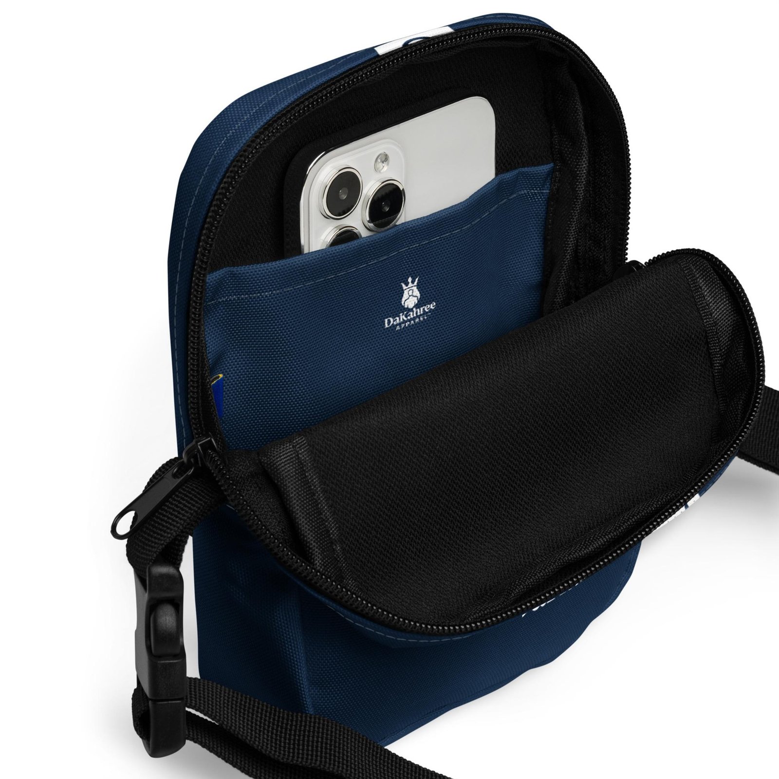 DaKahree: Signature Essentials™ – Utility crossbody bag – Navy & White - Image 4