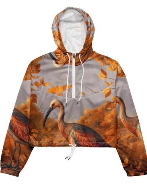 Autumn Ibis: Design 01 – Women’s cropped windbreaker