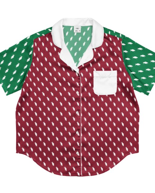 All-over print women’s short sleeve pajama top