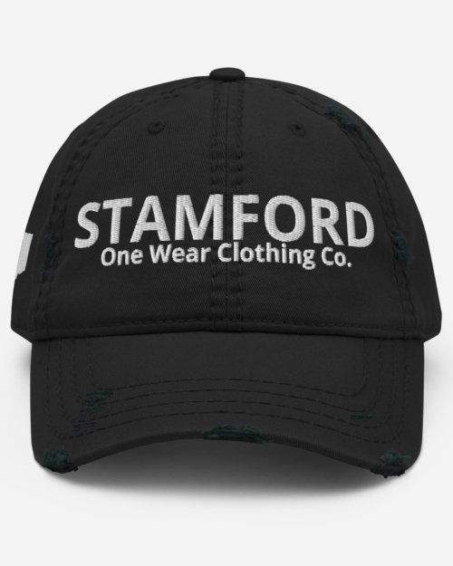One Wear Stamford - Distressed Dad Hat - White Text