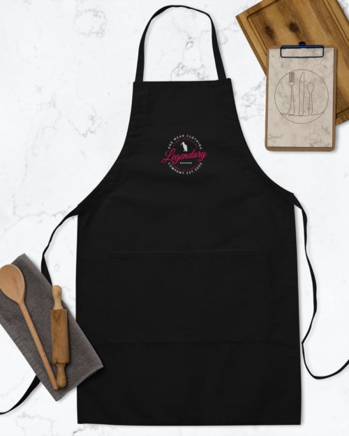 One Wear Legendary Ibis – Embroidered Apron – White & Pink