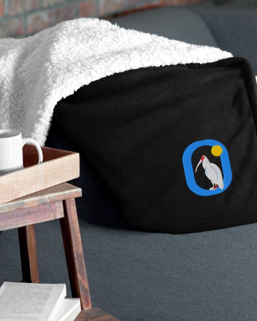 One Wear Big O Sun – Premium sherpa blanket – Aqua & White