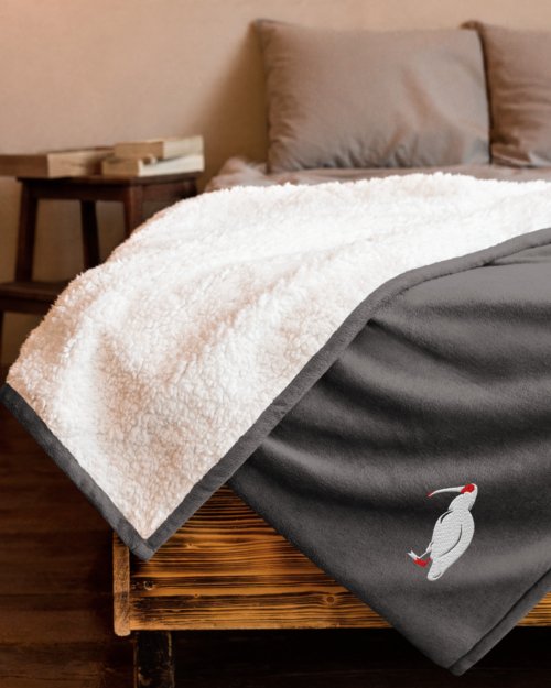One Wear Ibis Solo – Premium Sherpa Blanket – White & Red