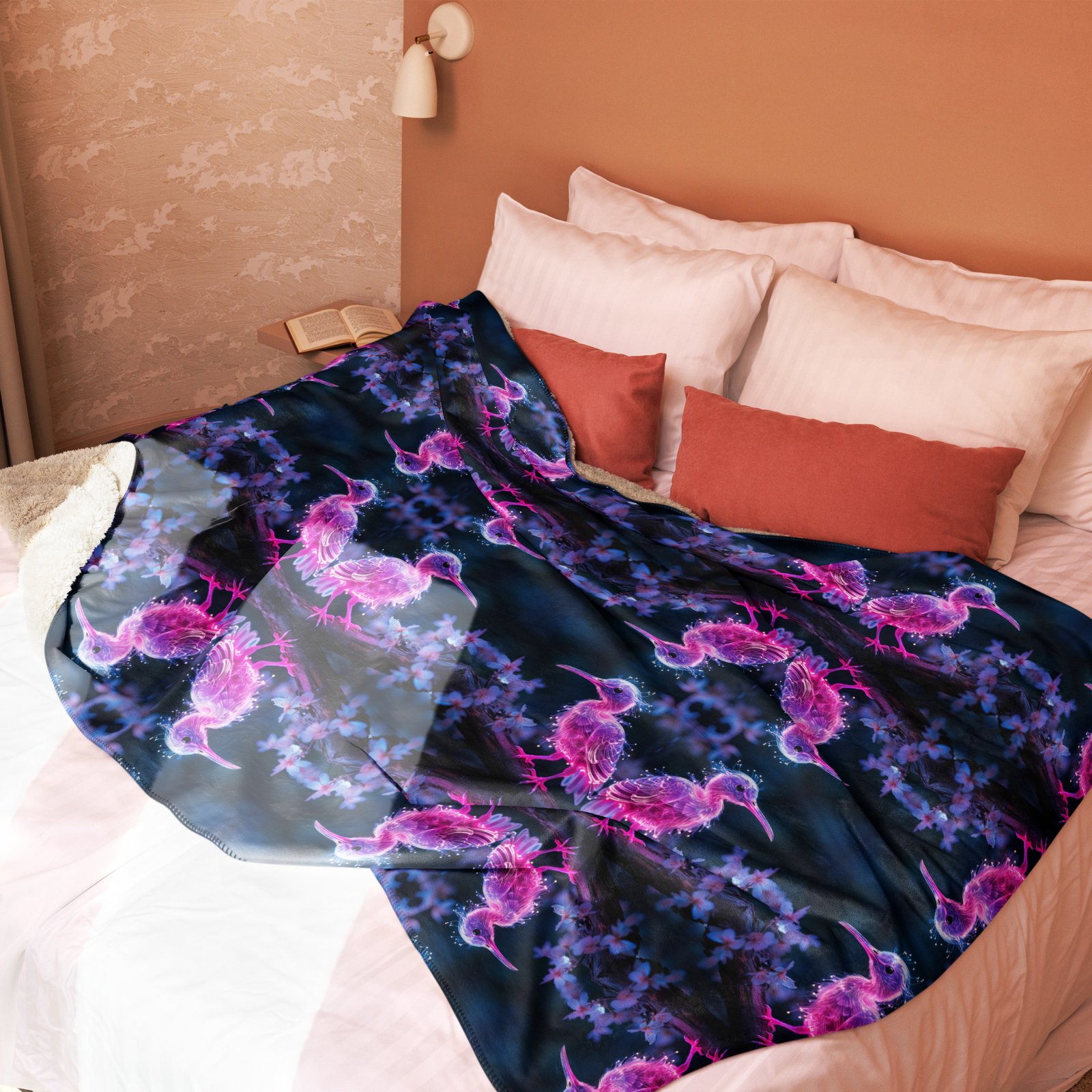 One Wear Neon Pink Ibis 01 – Sherpa blanket