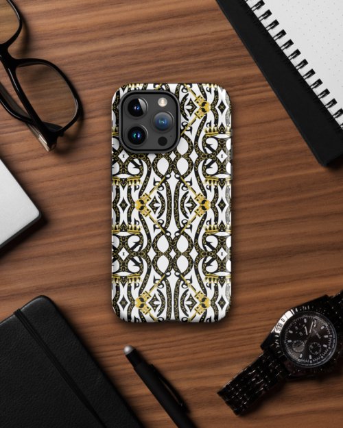 One Wear Royalty 01 – Tough Case for iPhone® – White, Black & Gold