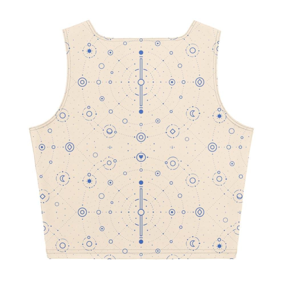 Onegodian Galaxy: Thirteen Worlds Orbit Chain™ – Crop Top – Tan & Navy - Image 8