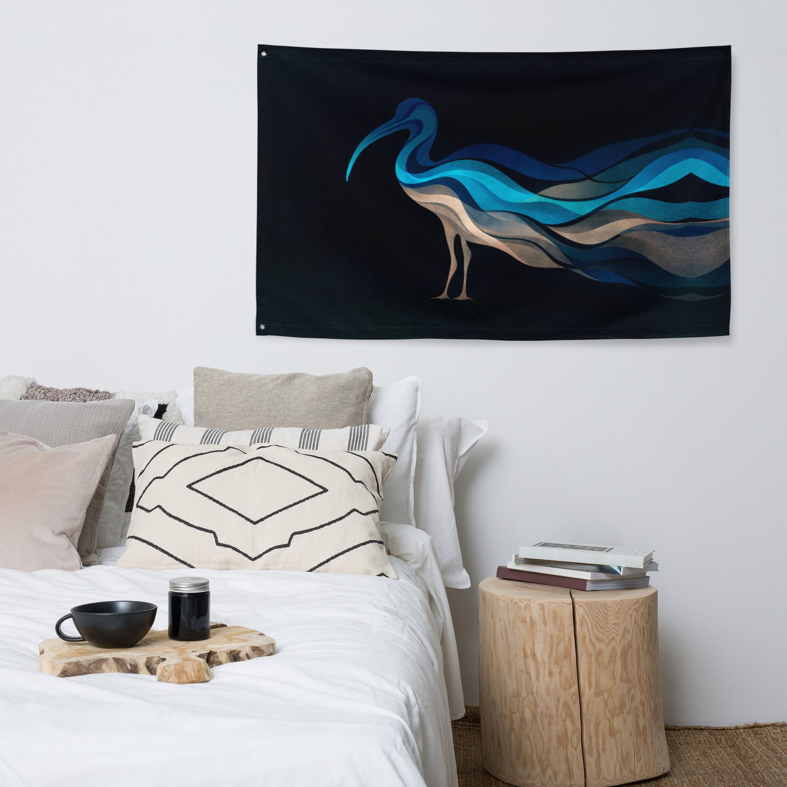 Ibis Abstract Wave – Flag – Black & Blues - Image 3