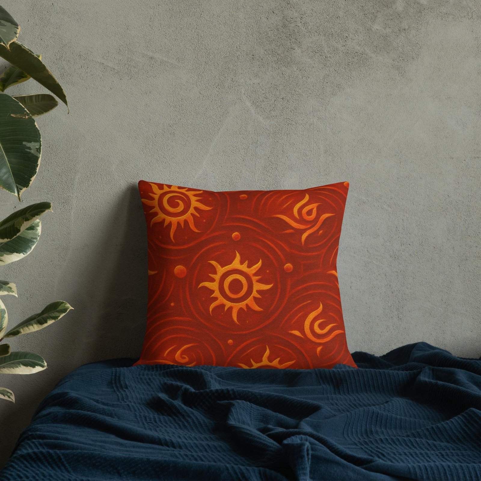 ZARU’UN™: Flameheart Sigil Loop™ – Premium Pillow – Rust & Mustard - Image 7