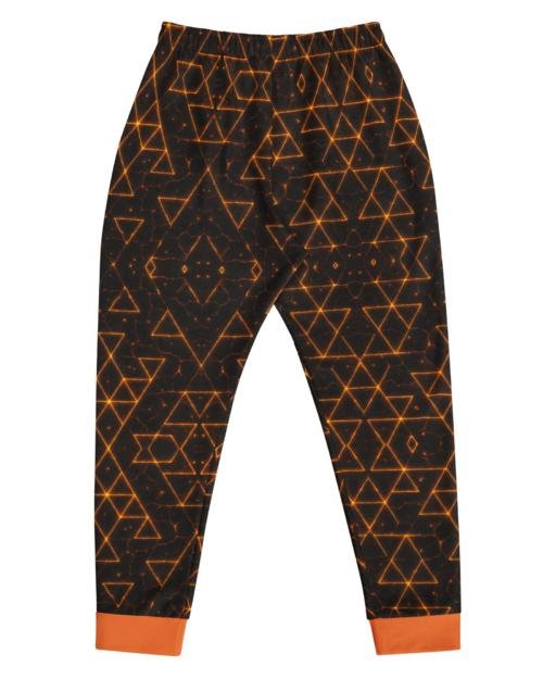 VAELORIA™: Tri-Flame Forge Weave™ – Men's Joggers – Black & Orange