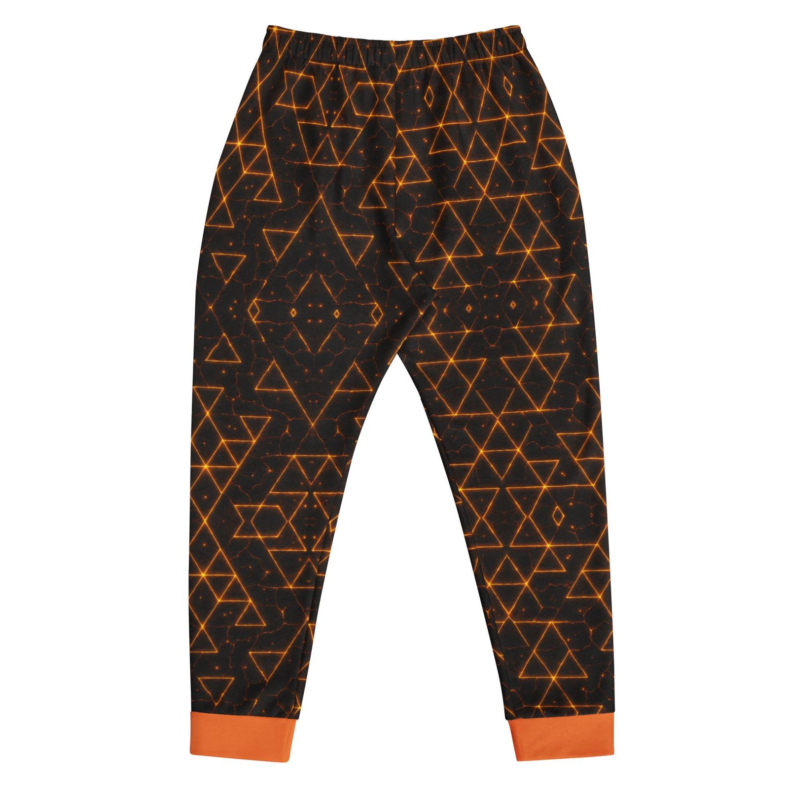 VAELORIA™: Tri-Flame Forge Weave™ – Men's Joggers – Black & Orange