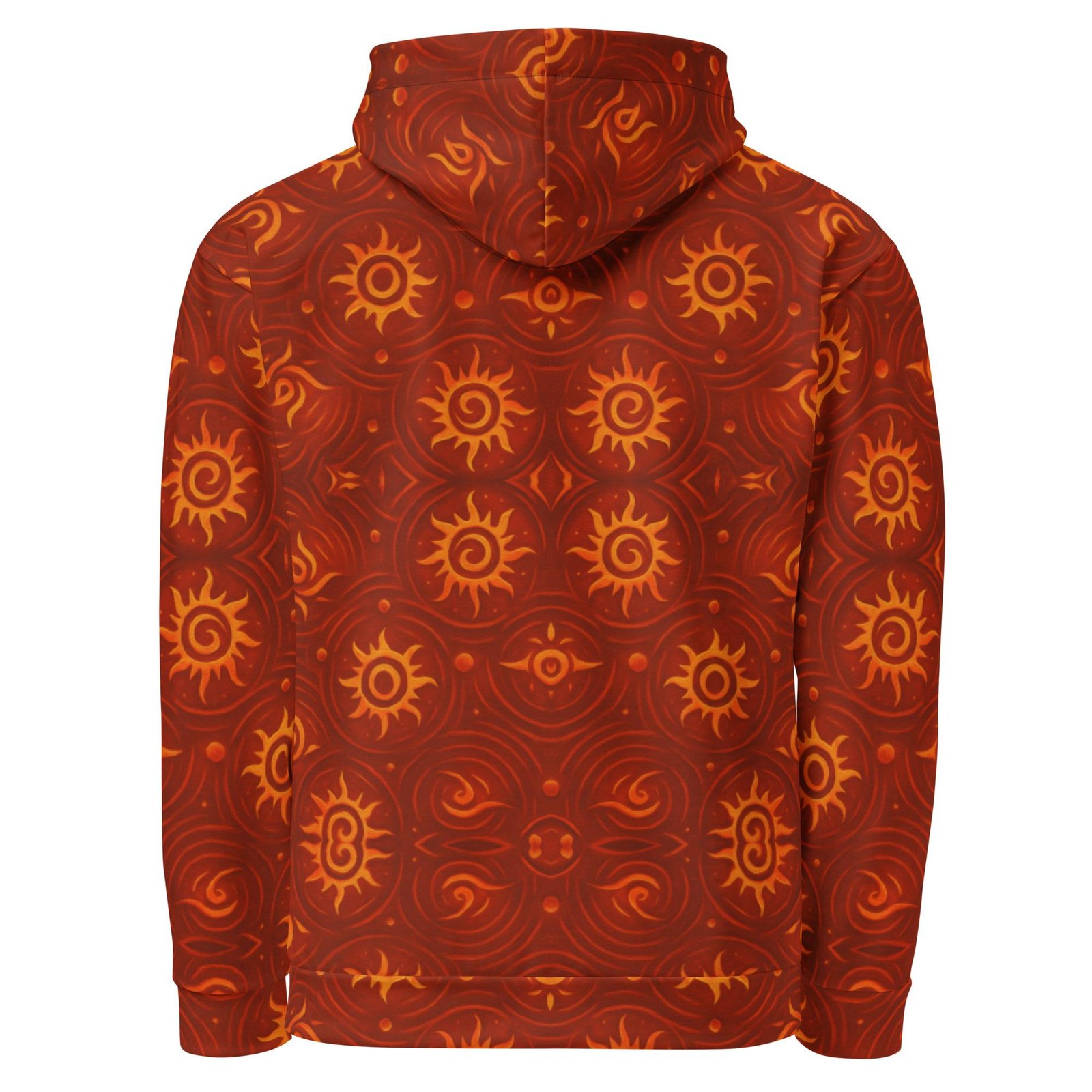 ZARU’UN™: Flameheart Sigil Loop™ – Unisex Hoodie – Rust & Mustard - Image 8