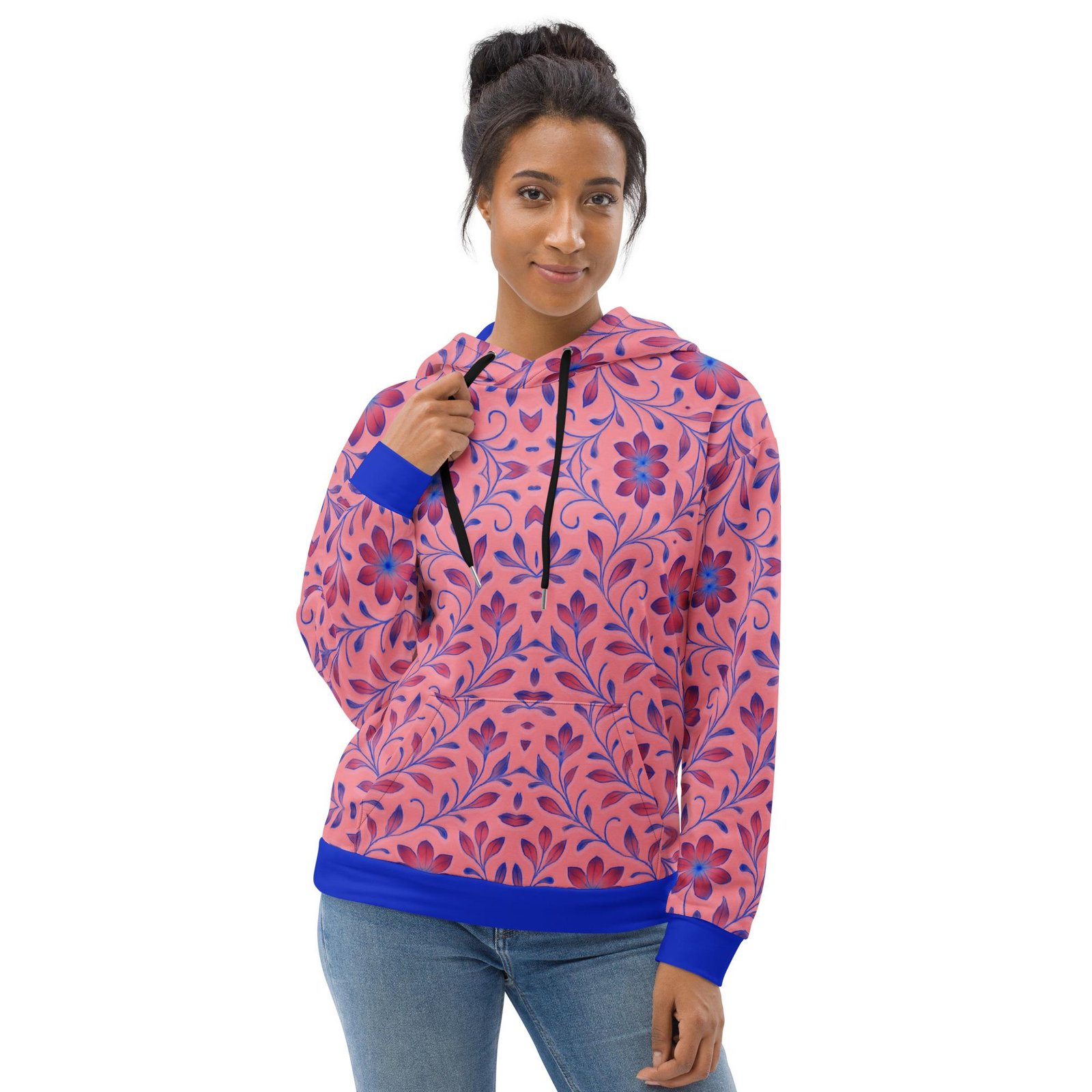 VAELORIA™: Tri-Flame Forge Weave™ – Unisex Hoodie – Black & Orange - Image 2