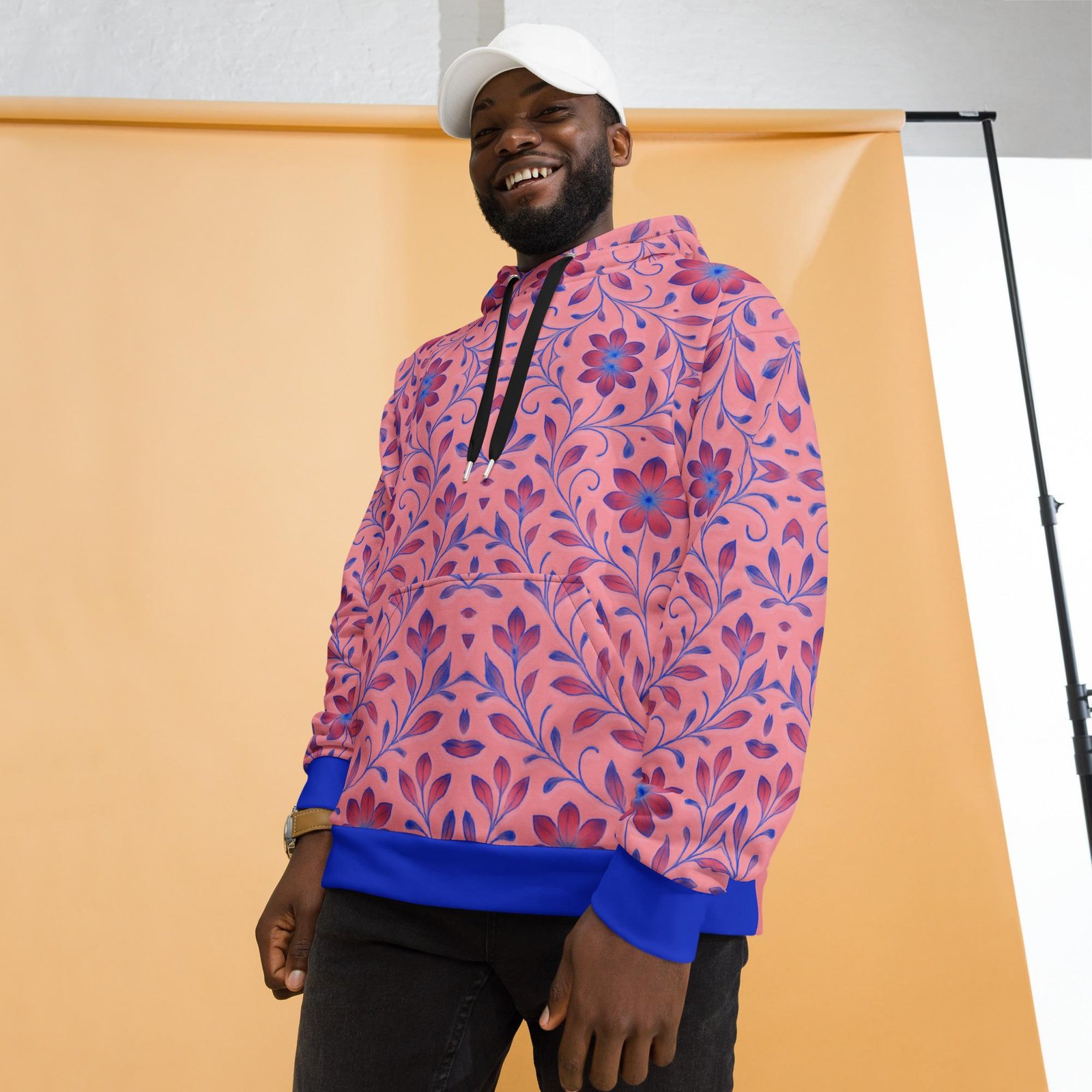 VAELORIA™: Tri-Flame Forge Weave™ – Unisex Hoodie – Black & Orange - Image 3