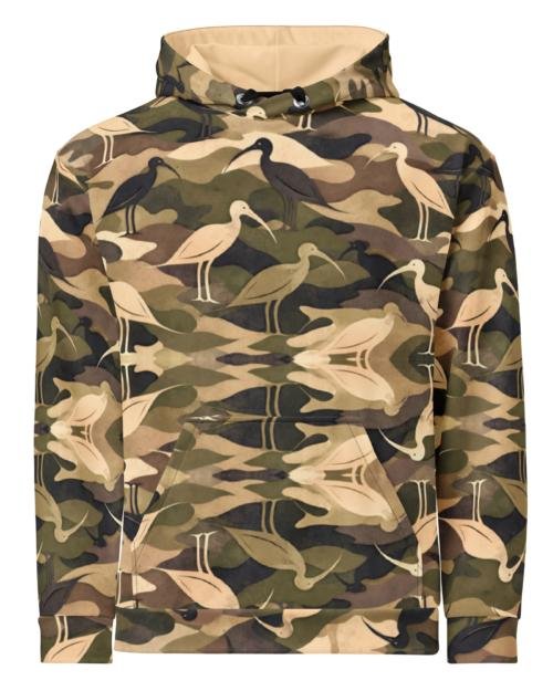 Modern Camouflage Ibis – Unisex Hoodie – Olive, Khaki & Black