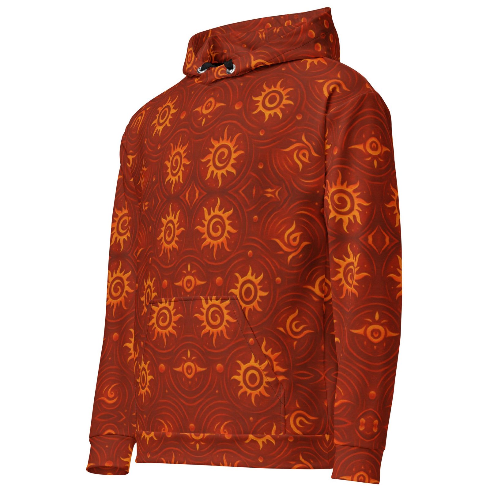 ZARU’UN™: Flameheart Sigil Loop™ – Unisex Hoodie – Rust & Mustard - Image 7