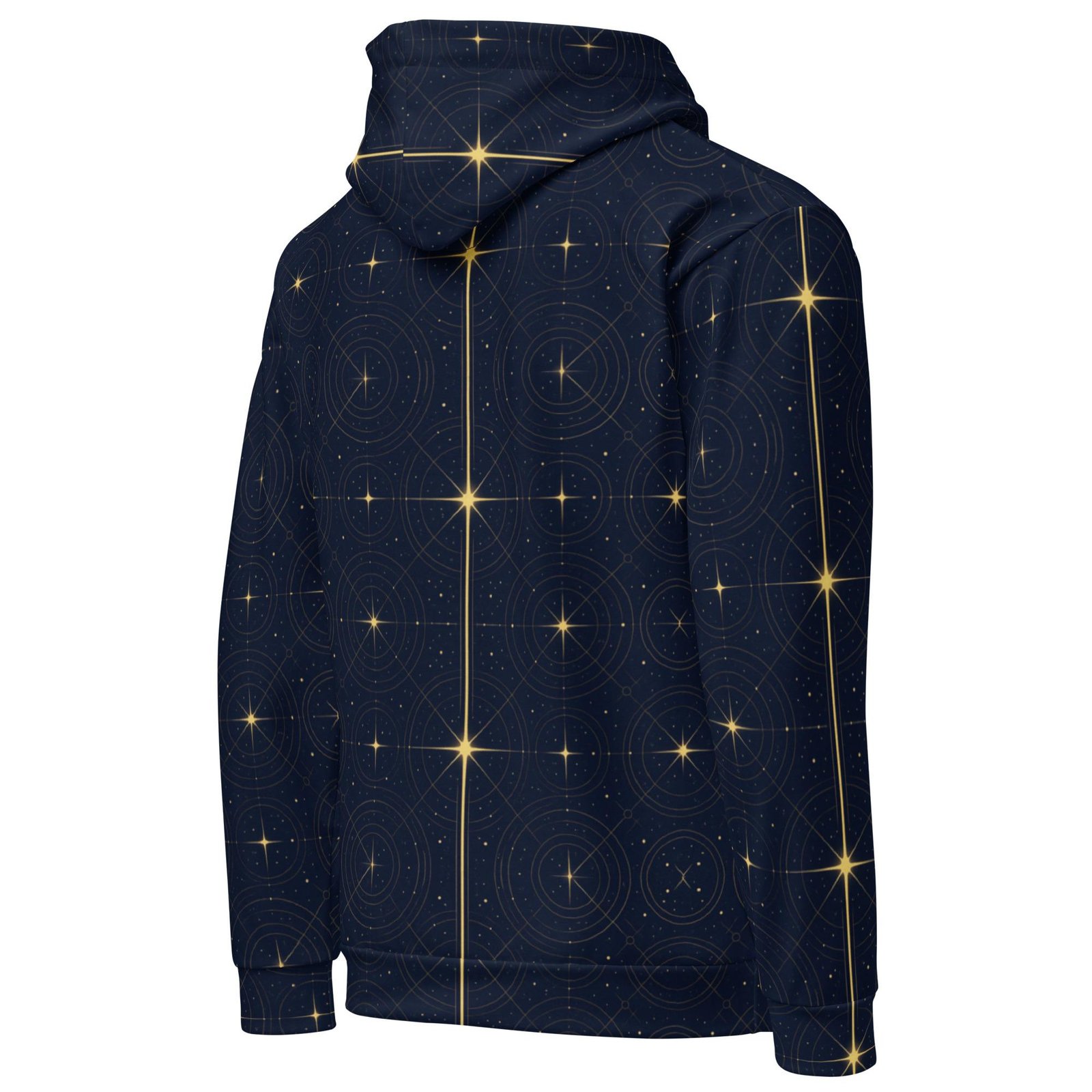 Onegodia: Luminel Axis Grid™ – Unisex Hoodie – Navy & Gold - Image 9