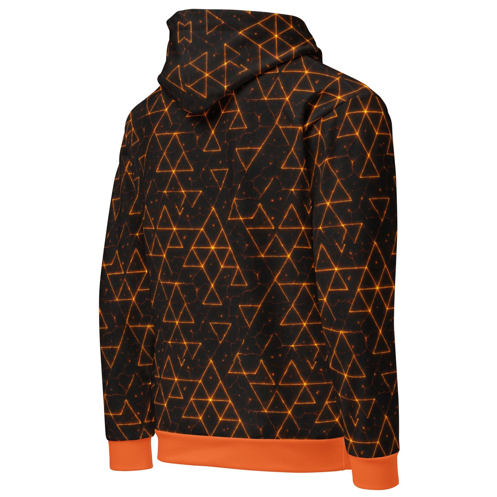 VAELORIA™: Tri-Flame Forge Weave™ – Unisex Hoodie – Black & Orange - Image 7