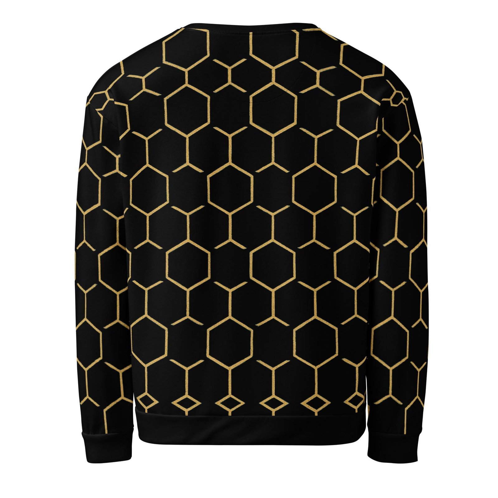 TALISHÉN: Steel Spine Hex Pattern – Unisex Sweatshirt – Black & Gold - Image 4