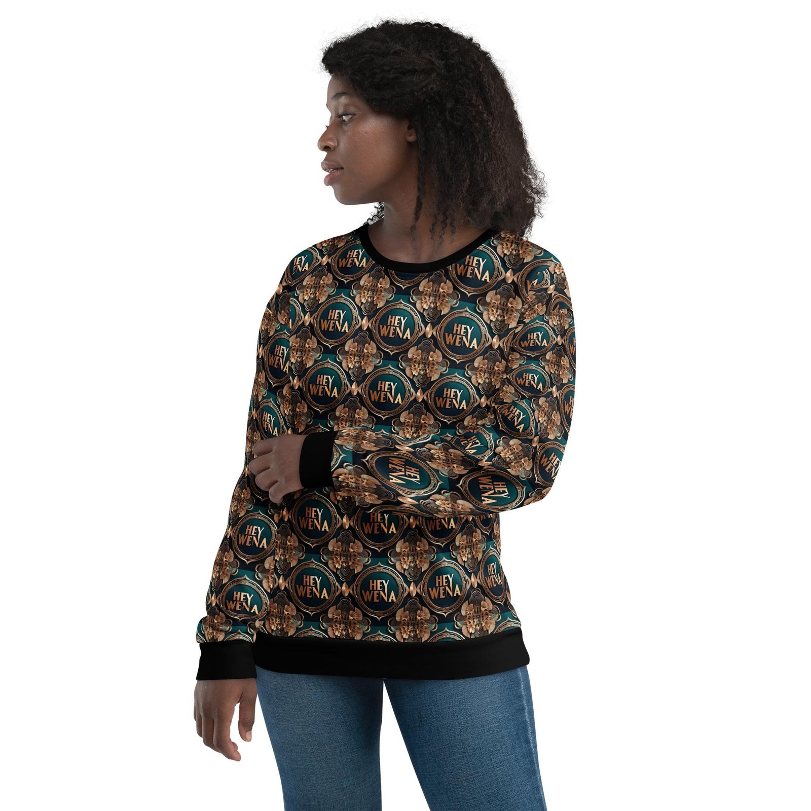Hey Wena: Design 06 Pattern – Unisex Sweatshirt - Image 3