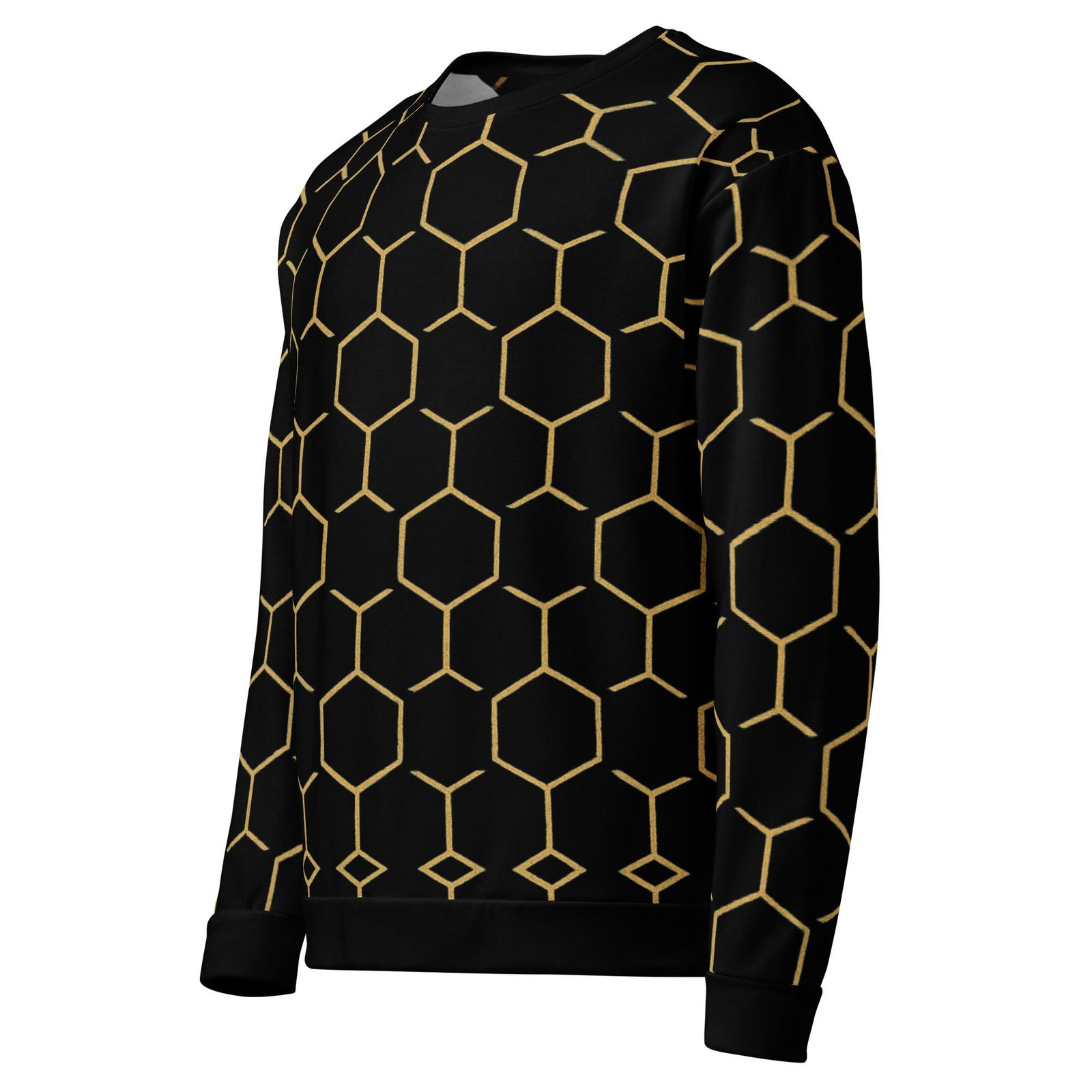 TALISHÉN: Steel Spine Hex Pattern – Unisex Sweatshirt – Black & Gold - Image 5