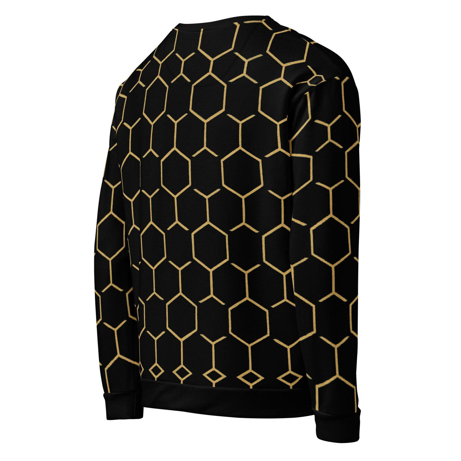 TALISHÉN: Steel Spine Hex Pattern – Unisex Sweatshirt – Black & Gold - Image 6