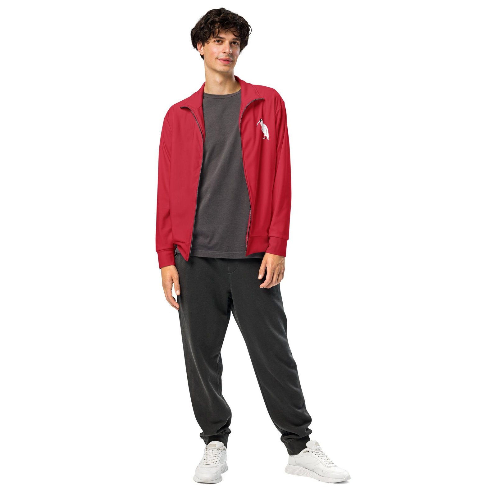 One Wear Ibis Solo – Unisex track jacket – Red, White & Black - Image 9