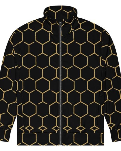 TALISHÉN: Steel Spine Hex Pattern – Unisex track jacket – Black & Gold