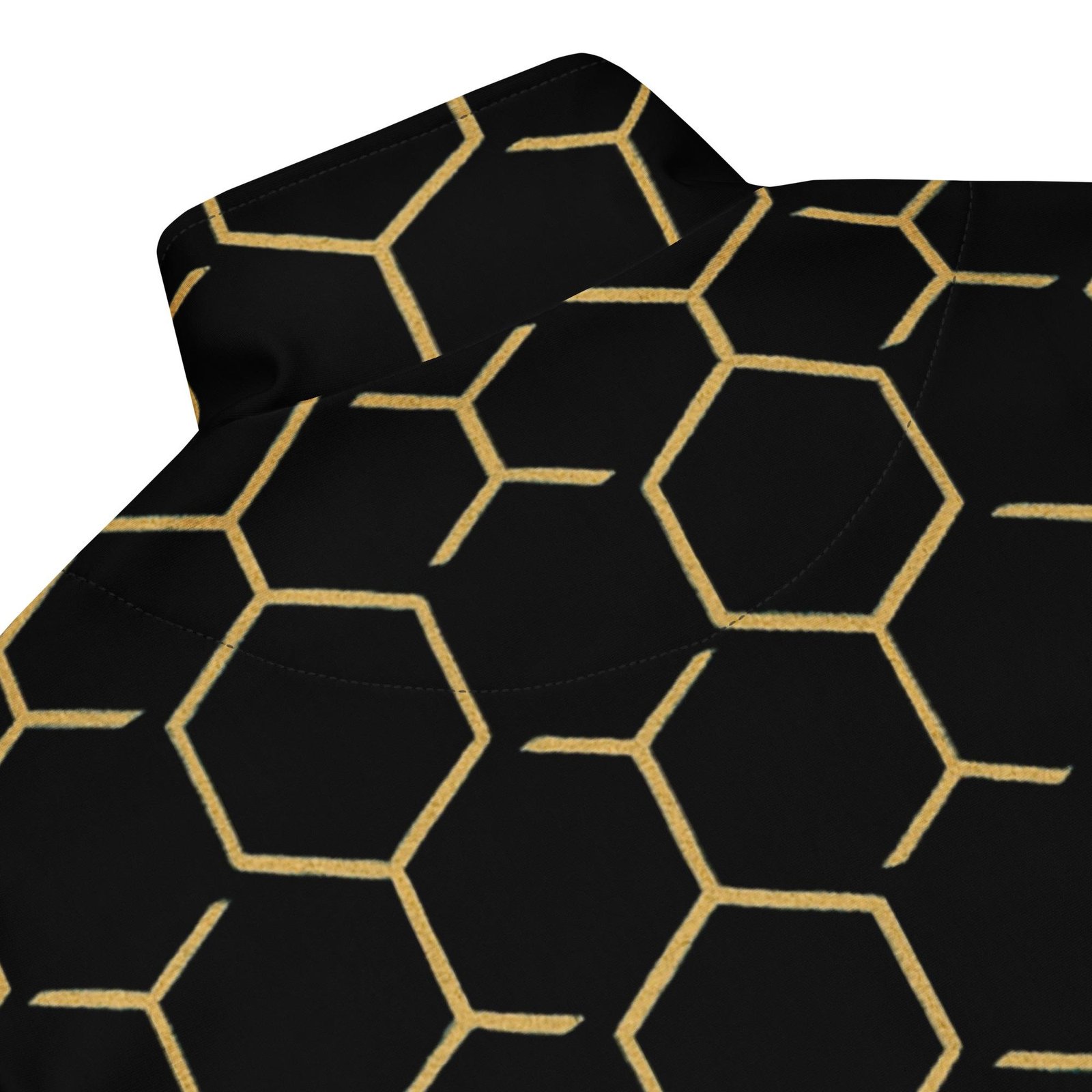 TALISHÉN: Steel Spine Hex Pattern – Unisex track jacket – Black & Gold - Image 3