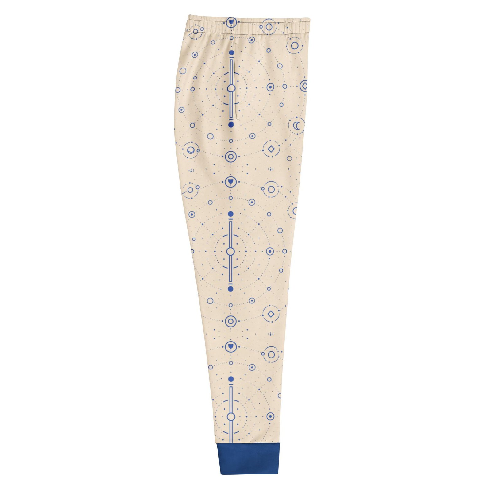 Onegodian Galaxy: Thirteen Worlds Orbit Chain™ – Women's Joggers – Tan & Navy - Image 6