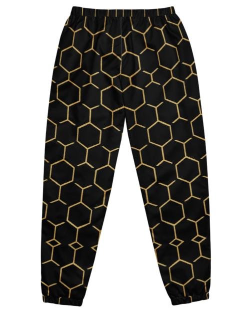 TALISHÉN: Steel Spine Hex Pattern – Unisex track pants – Black & Gold