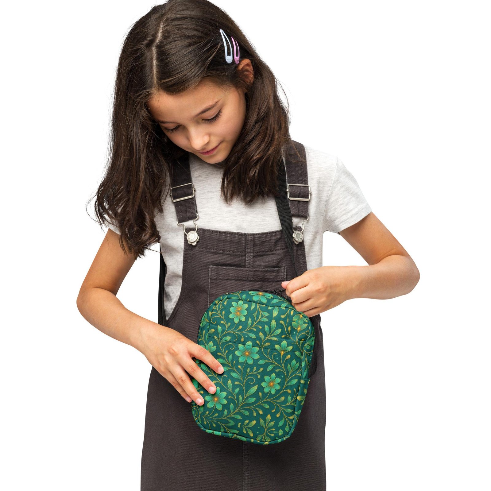 ELYNDRIA™: Mirror Garden Flow™ – Utility crossbody bag – Green - Image 2