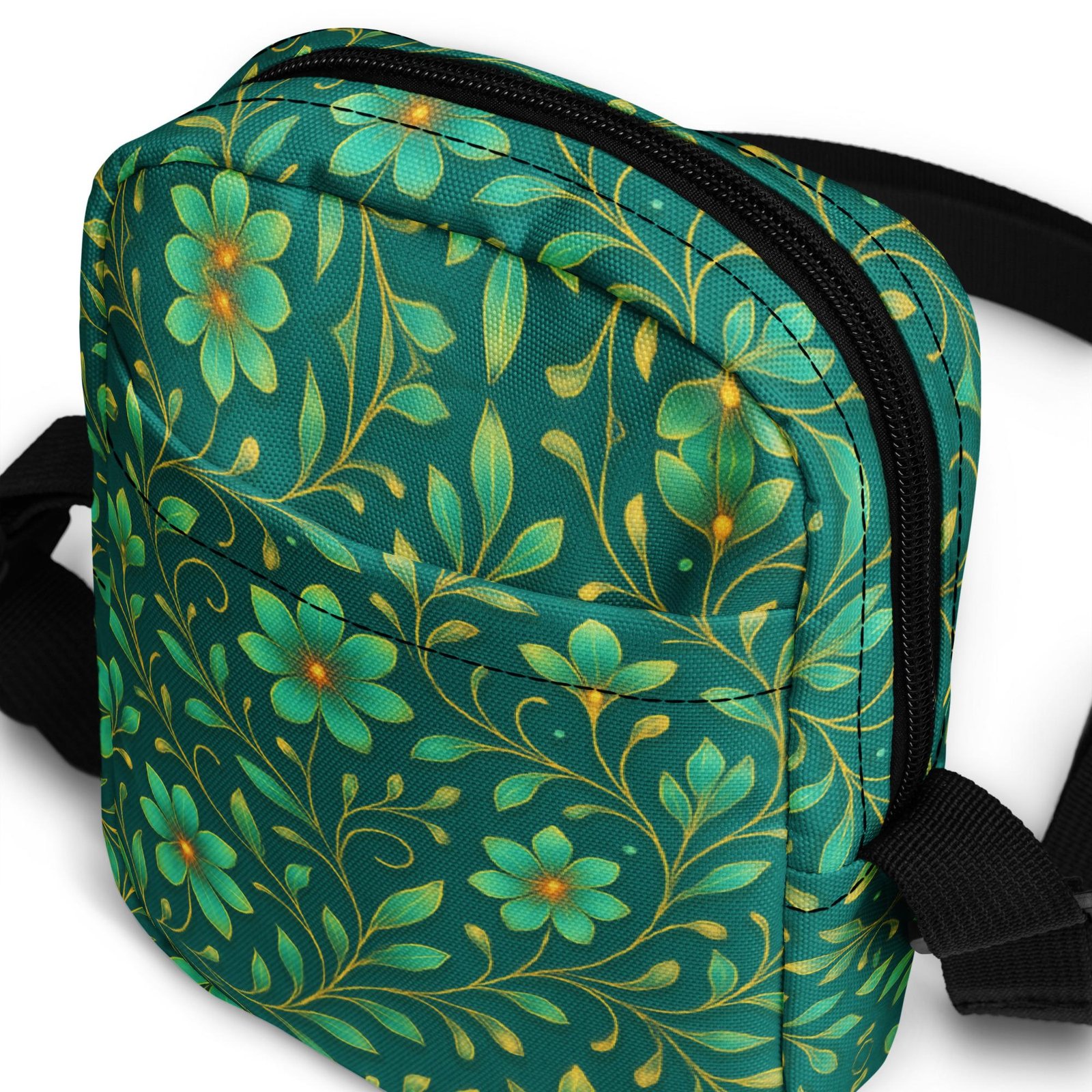 ELYNDRIA™: Mirror Garden Flow™ – Utility crossbody bag – Green - Image 7