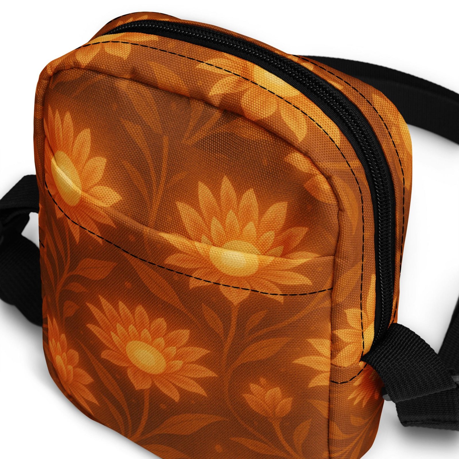 DIMUONEL™: Lunar Grace Petal™ – Utility crossbody bag – Bronze & Yellow - Image 6