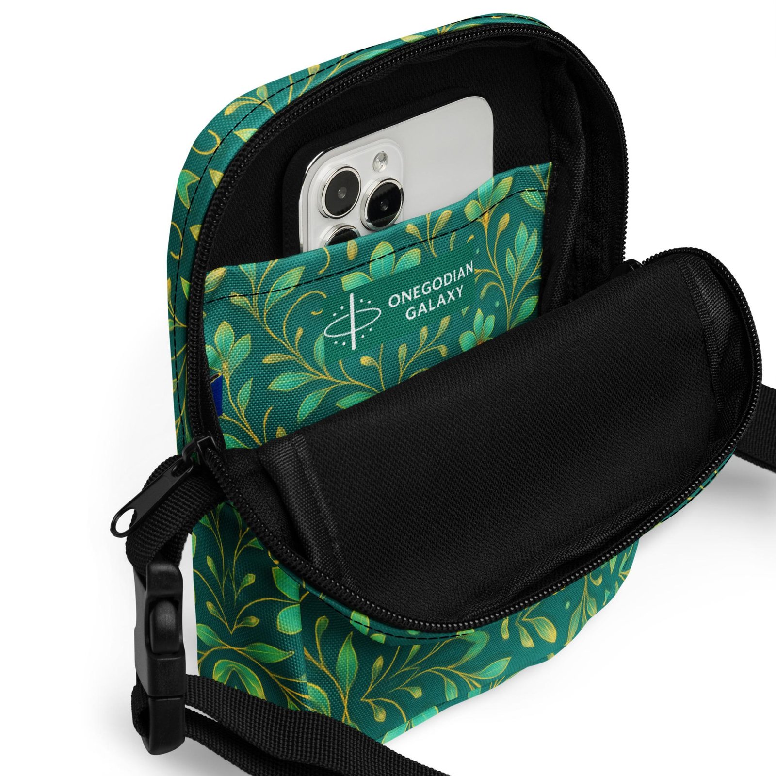 ELYNDRIA™: Mirror Garden Flow™ – Utility crossbody bag – Green - Image 4