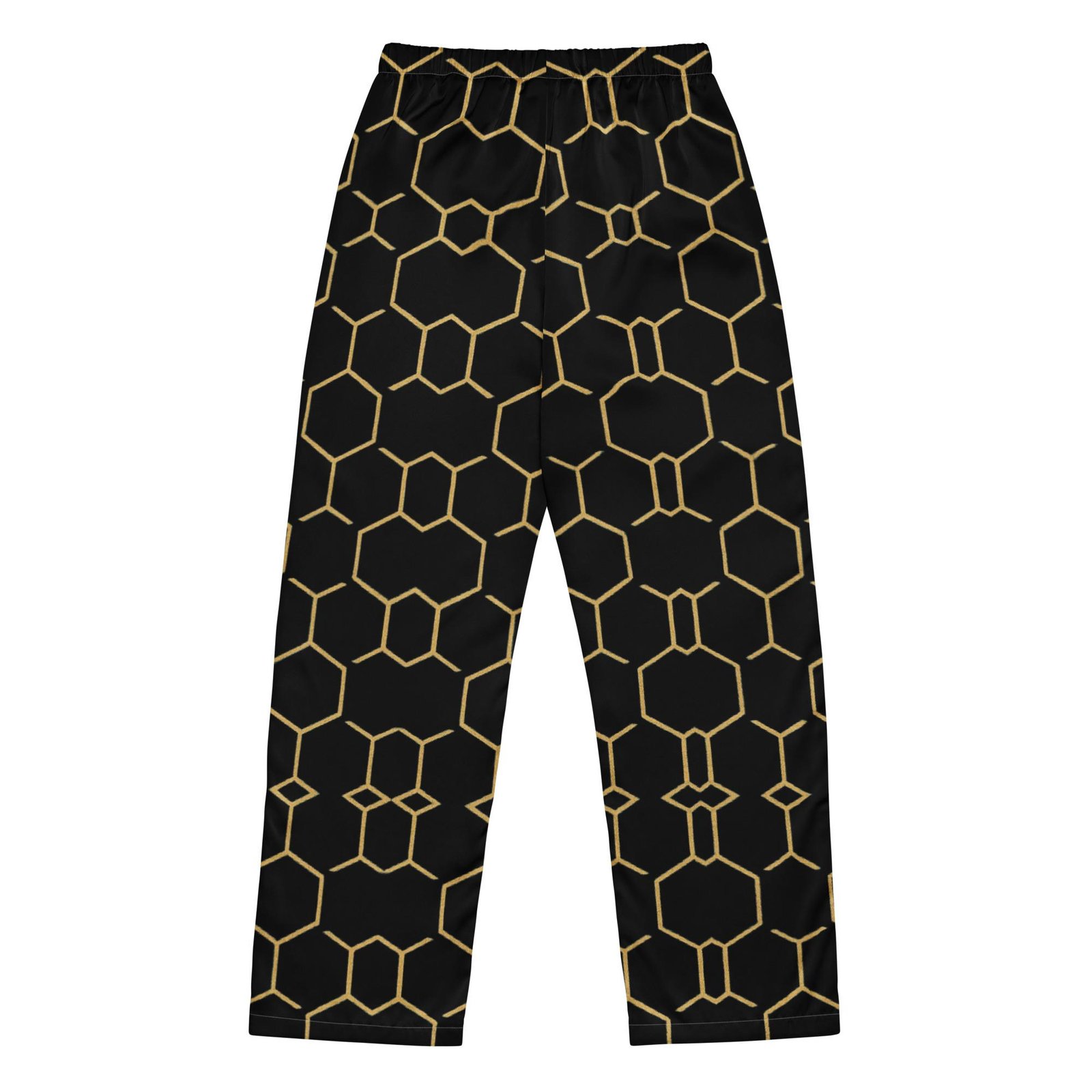 TALISHÉN: Steel Spine Hex Pattern – Women’s pajama pants – Black & Gold