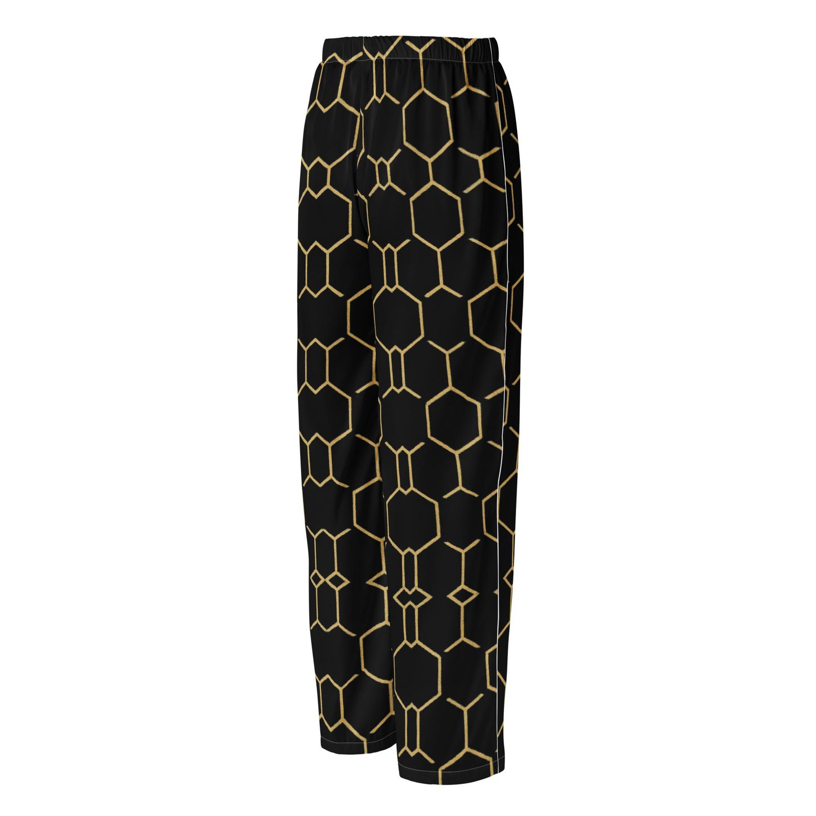 TALISHÉN: Steel Spine Hex Pattern – Women’s pajama pants – Black & Gold - Image 6